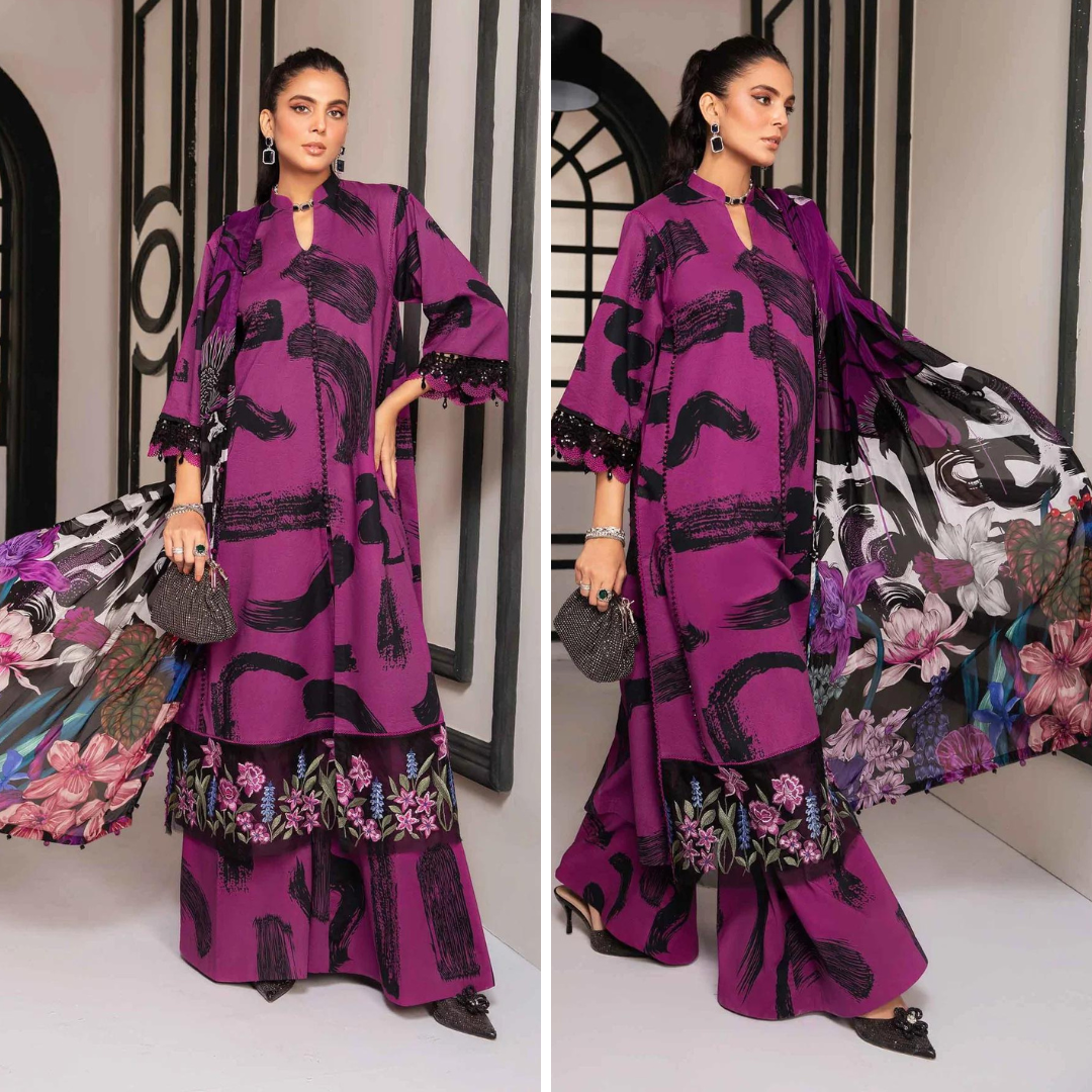 CF786-3 Piece Unstitched Digital Printed Airjet Lawn Suit