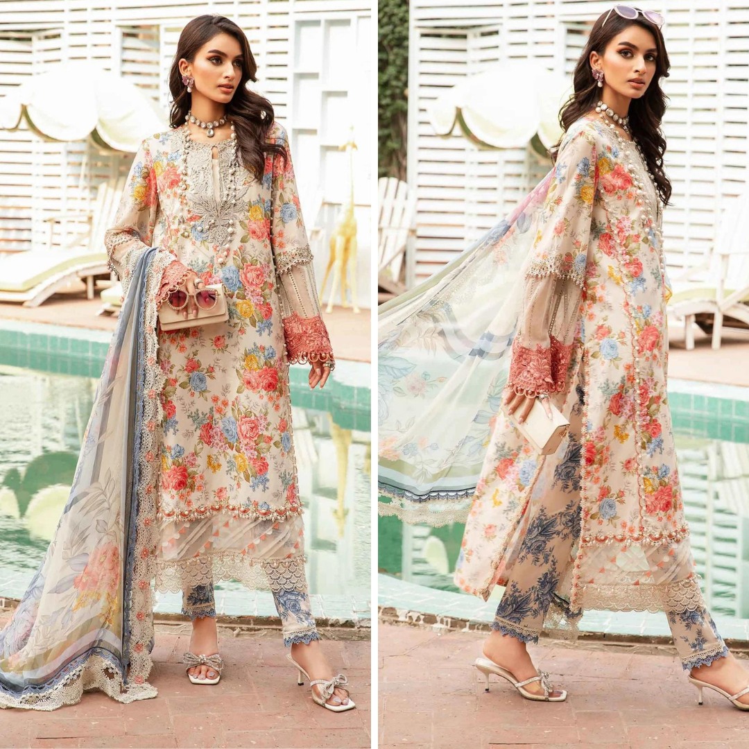 CF789-3 Piece Unstitched Digital Printed Airjet Lawn Suit