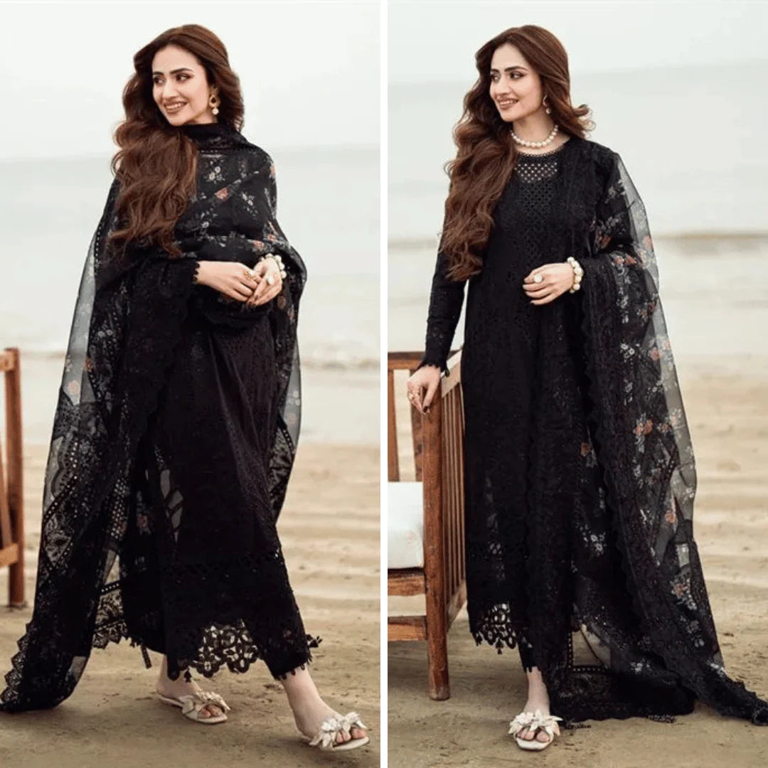 Nureh  CF1041 - 3PC Lawn ChickenKari Embroidered