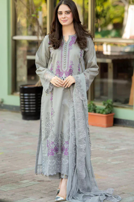 Mushq  CF1047 -SUMMER  - 3PC Lawn ChickenKari Embroidered Suit