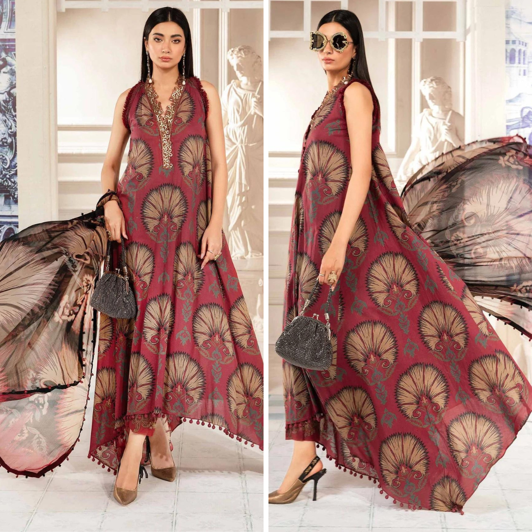 CF790-3 Piece Unstitched Digital Printed Airjet Lawn Suit