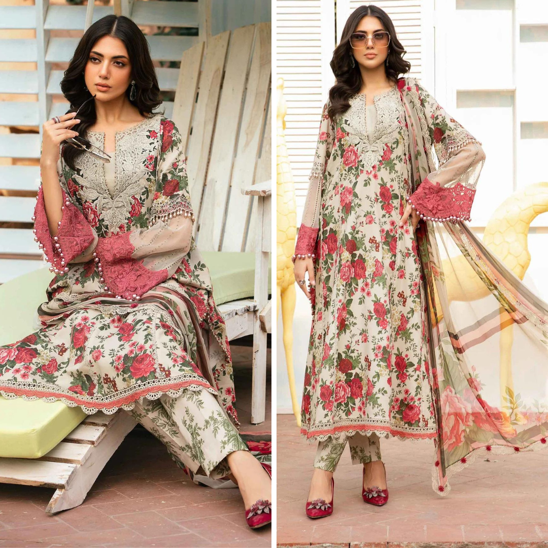 CF785-3 Piece Unstitched Digital Printed Airjet Lawn Suit