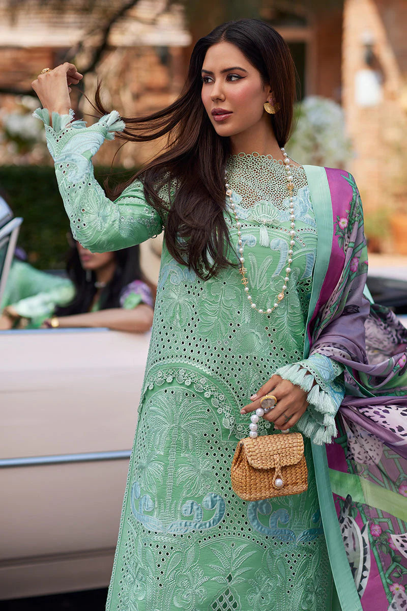 Mushq CF1276 Embroidered Classic Pakistani Salwar Kameez Suit in Apple Green Shade