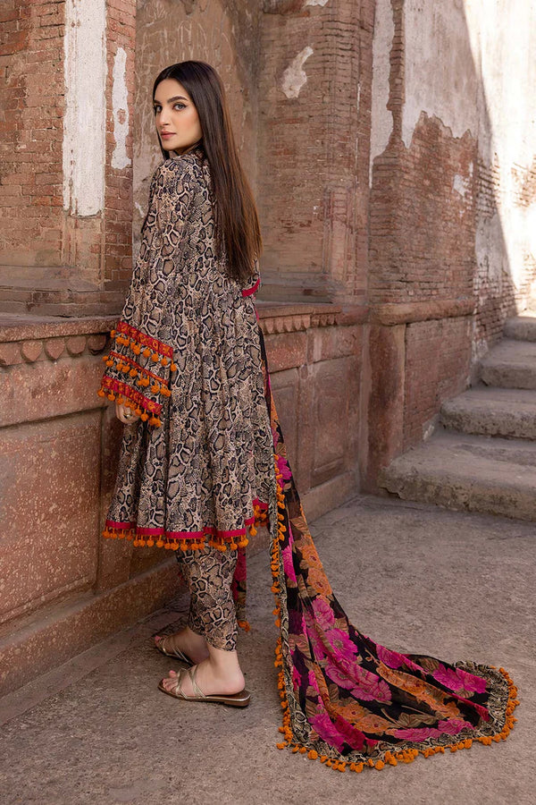 Maria B CF206-3PC Lawn Printed Shirt With Patches & Bamber Chiffon Printed Dupatta