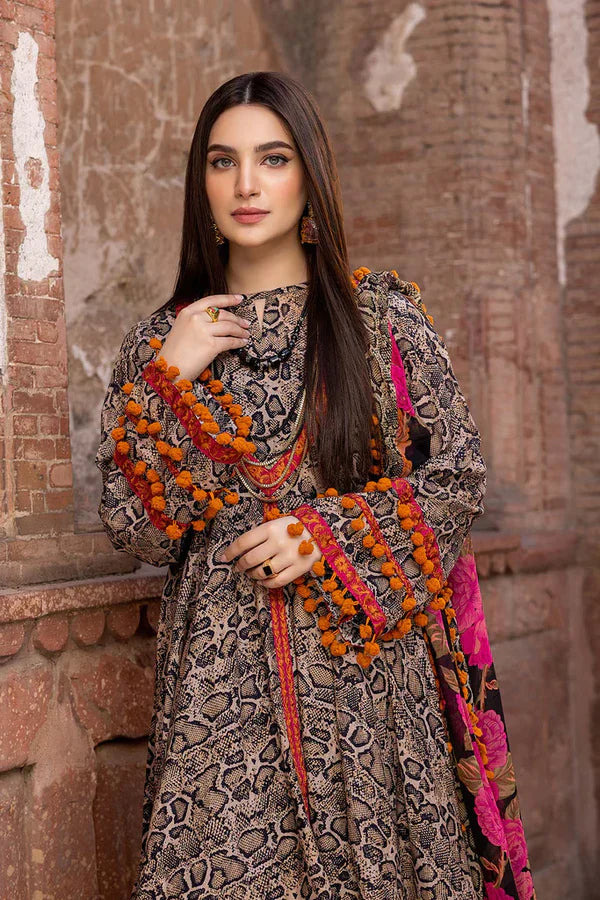 Maria B CF206-3PC Lawn Printed Shirt With Patches & Bamber Chiffon Printed Dupatta