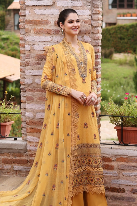 CF289-BAREEZE-EMBROIDERED 3PC LAWN DRESS WITH EMBROIDERED CHIFFON DUPATTA