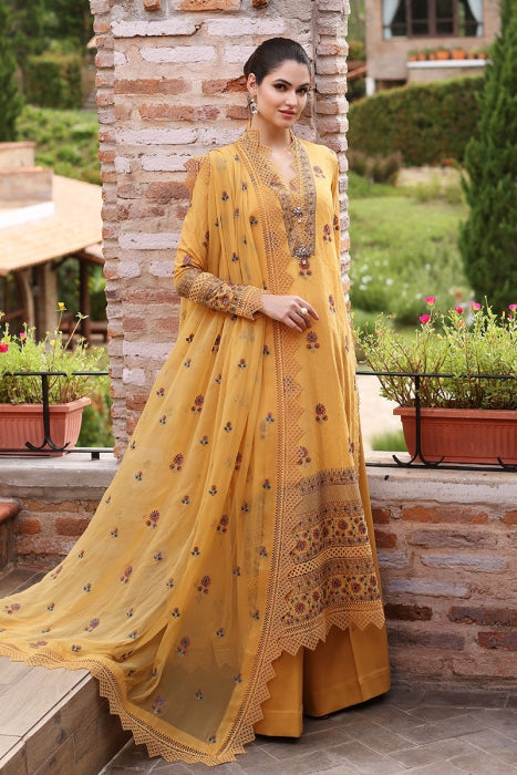 CF289-BAREEZE-EMBROIDERED 3PC LAWN DRESS WITH EMBROIDERED CHIFFON DUPATTA