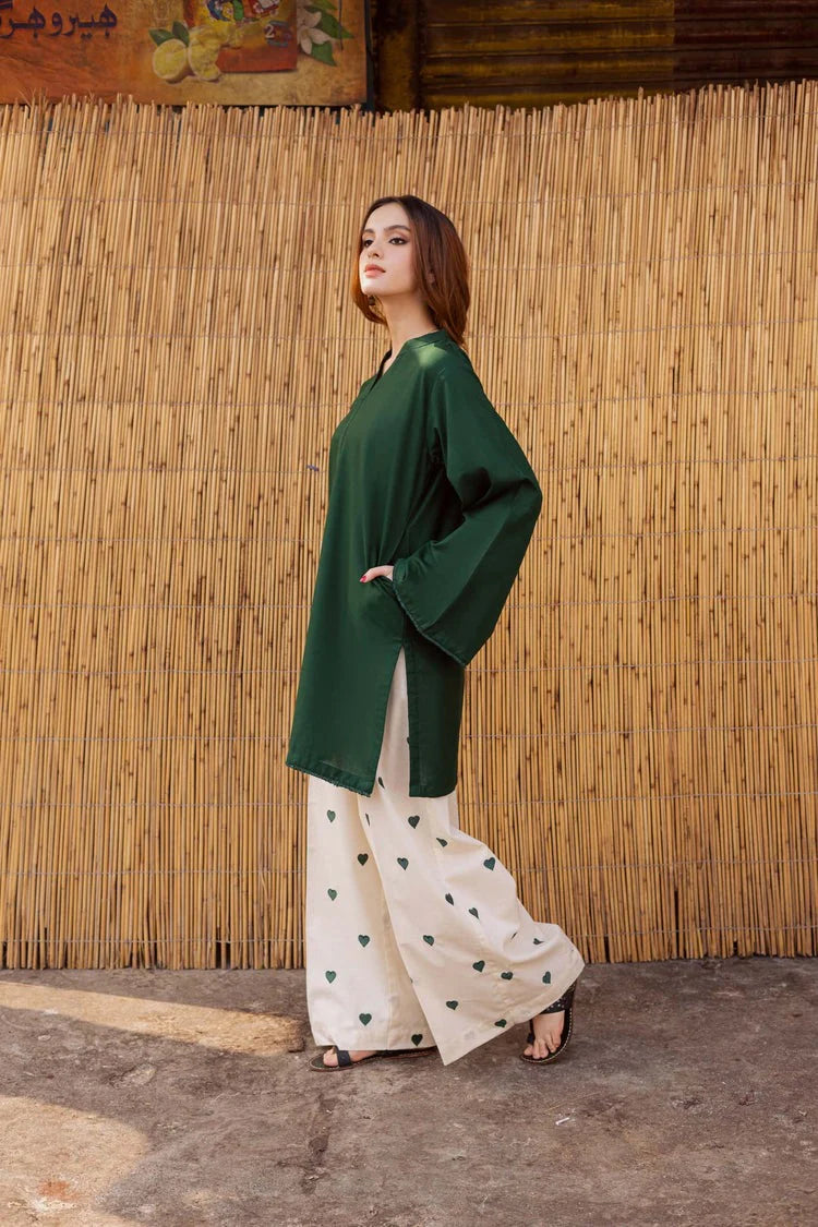 2PC Embroidered lawn
