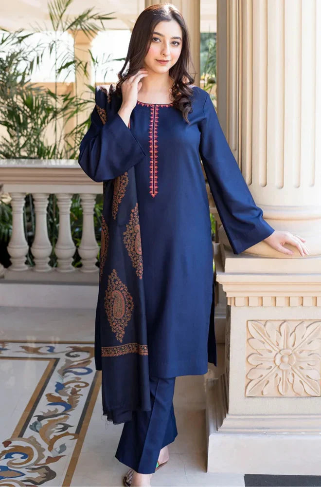 CF1202 Asling - Winter 3PC Dhanak Embroidered Suit -